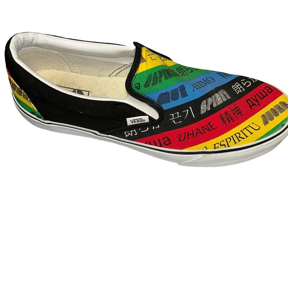Mens Classic Vans Spirit Multicolor Slip On Sneaker Shoes size 12